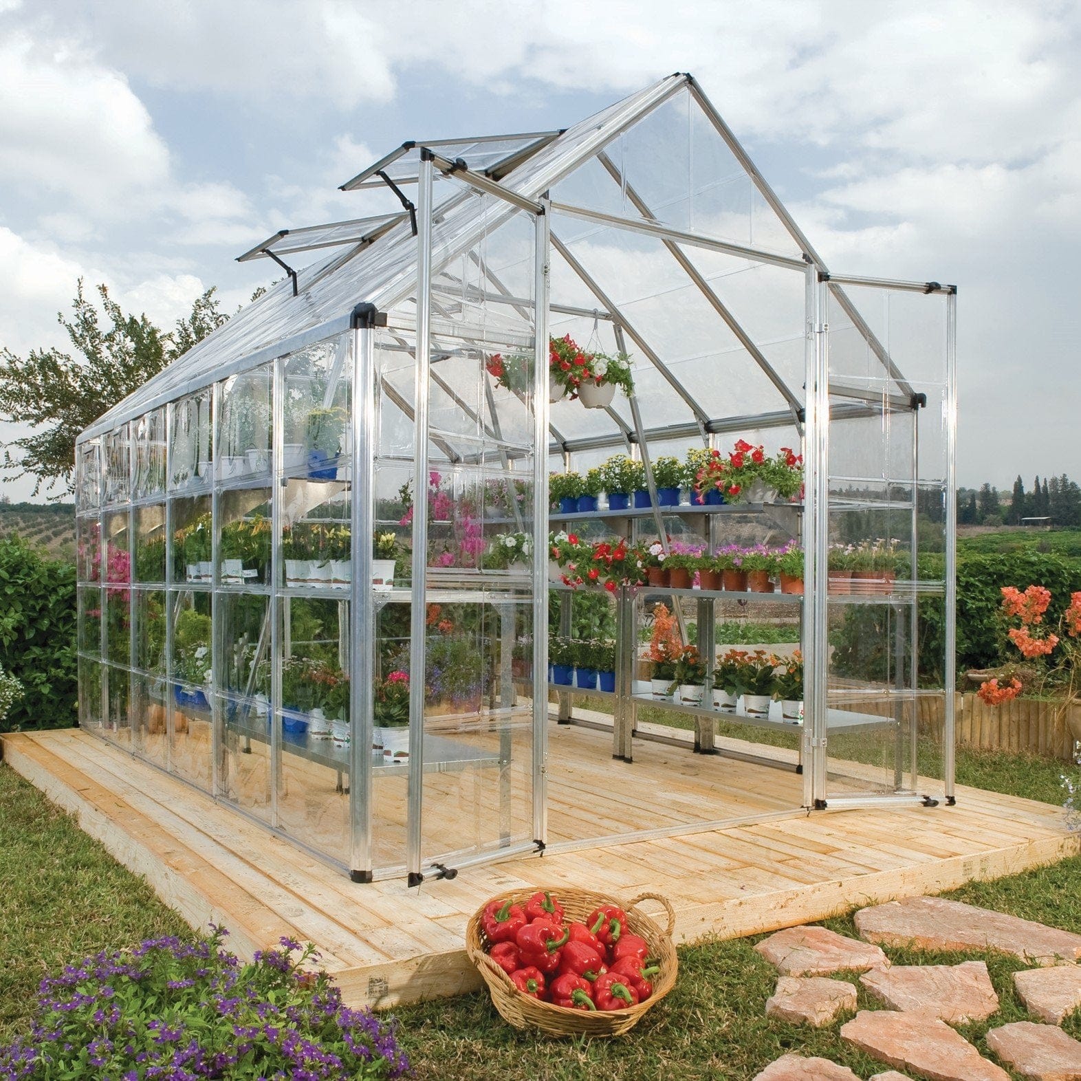 Palram - Canopia | Snap & Grow Greenhouse Kit - 8 Ft Wide - Silver Wit